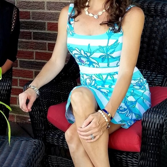 Lilly Pulitzer Stripe beaded sleeveless dress 2 - Picture 9 of 11